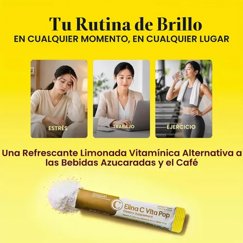 Vista 7 de DONGKOOK Vita Pop - Polvo coreano de vitamina C de 2,000 mg sin azúcar, vitamina D y barra de biotina, mezcla de bebida de limón, suplementos