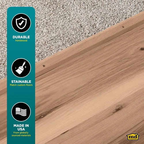 Vista 6 de M-D Building Products 85357 1-7/16 pulg. x 36 pulg. Borde de alfombra de madera dura sin acabado con tornillos Covers Uneven Floor Seams, Prevents