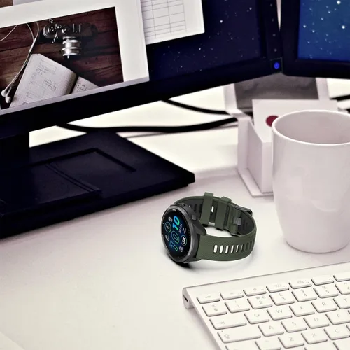 Vista 7 de Correa compatible con reloj Garmin Forerunner 965 – Correa de repuesto de silicona suave para reloj inteligente 965 para mujeres y hombres