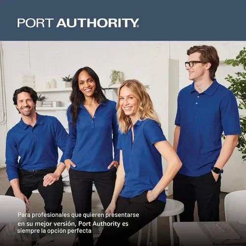 Vista 3 de Port Authority Polo piqué de algodón pesado unisex Negro