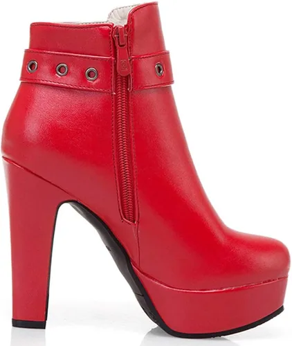 Vista 44 de Scaoruki Zapatos de otoño de moda para mujer, botines de tacón de bloque