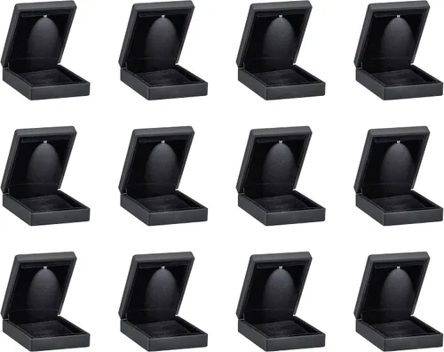 Vista 9 de Allure – Caja al por mayor de 12 unidades – Pequeña caja para collar con luz LED, forma cuadrada, elegante estuche para collar de diamantes