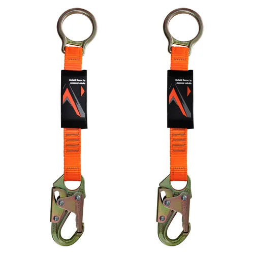 Vista 2 de Malta Dynamics Extensor de anillo en D de 18" con gancho a presión, extensión de acero galvanizado, protección contra caídas de anillo D