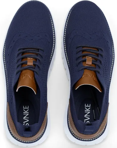 Vista 2 de SVNKE Zapatos Oxford de vestir casuales para hombre, transpirables, de punto, para ocio, moda, ligeros, cómodos, zapatos para caminar
