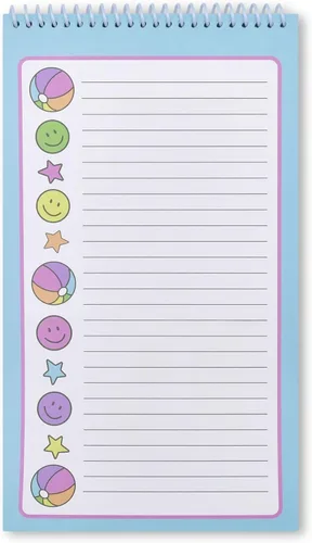 Vista 4 de iscream Seal and Send - Bloc de notas de papelería de 40 hojas con sellos, pelotas de playa 40 Pack, Cute Design, Spiral Bound, Large 10.5" x