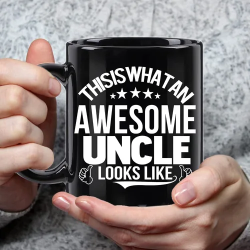 Vista 2 de Awesome Uncle Gifts This is What an Awesome Uncle Looks Like Taza impresionante tío taza de cumpleaños Día del Padre regalos para tío de sobrina