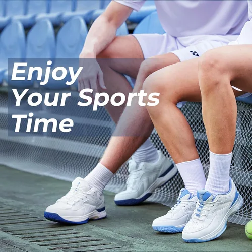 Vista 7 de FitVille Zapatos anchos de pickleball para hombre de toda cancha, zapatos de tenis con soporte de arco para fascitis plantar