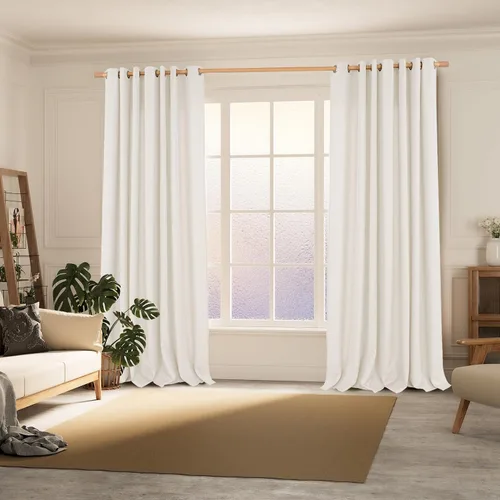 Vista 58 de BGment Cortinas de Lino Beige de 63 Pulgadas de Largo 2 Paneles - Tratamientos para Ventanas con Textura de Arpillera Filtrantes de Luz Cortinas B