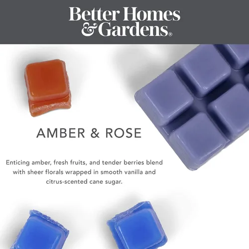 Vista 5 de Better Homes and Gardens - Cubos de cera perfumada de 2.5 onzas, paquete de 2 unidades (ámbar y rosa)