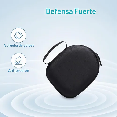 Vista 5 de Funda para auriculares CMF, Beats, Sony, Raycon, JBL, OneOdio, TOZO, SteelSeries, Jabra, Audio-Technica y Sennheiser (negro exterior+negro interior)