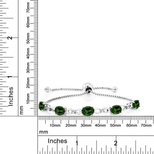 Vista 56 de Gem Stone King Pulsera de tenis de diamantes cultivados en laboratorio con piedra natal de 3-6 quilates para mujer, plata de ley 925, ovalada