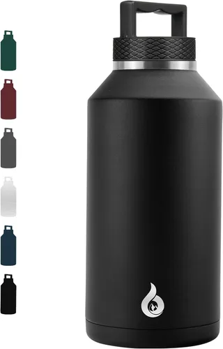 Vista 38 de BJPKPK Botella de agua aislada de un galón (128 onzas), de acero inoxidable, apta para lavavajillas, jarra sin BPA con mango ergonómico y parte