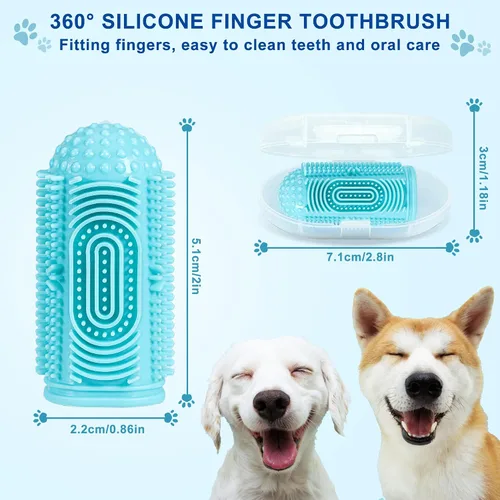 Vista 5 de Paquete de 8 cepillos de dientes para perros, kit de cepillado de dientes para perros, cepillo de dientes para limpieza de dientes y cuidado dental