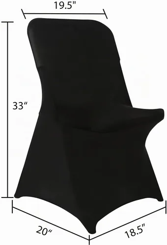 Vista 4 de Fundas plegables para sillas de fiesta, 12 piezas, fundas universales de elastano ajustables para bodas, banquetes, conferencias