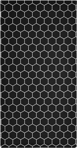 Vista 6 de Juego de 2 toallas faciales de poliéster suave y absorbente para baño, diseño de panal de abeja, hexagonal, negro y blanco, para peluquería