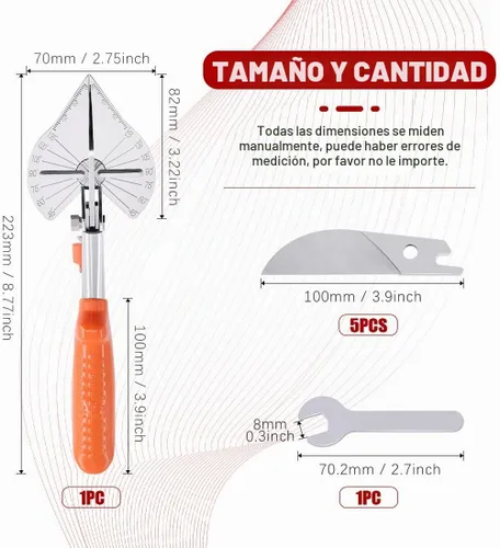 Vista 2 de Hilitchi Cortador de inglete multiángulo mejorado que corta 45 a 135 grados, herramienta de corte para pequeños trabajos de inglete y proyectos