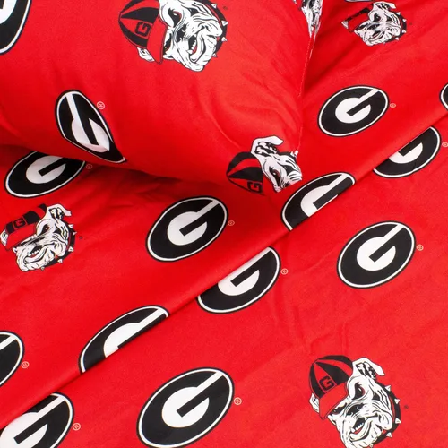 Vista 4 de College Covers Everything Comfy Georgia Bulldogs - Juego de sábanas de 3 piezas tamaño individual XL, fondo de color del equipo, 1 sábana encimera