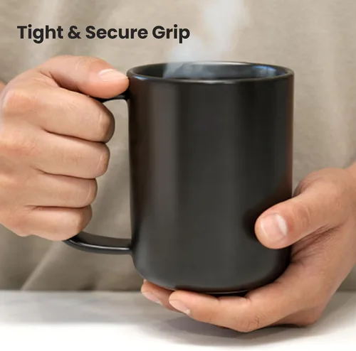 Vista 7 de CURVD® Taza de café de 18 onzas, apta para microondas y lavavajillas, 100% cerámica sin químicos, mango grande para un agarre cómodo, perfecta