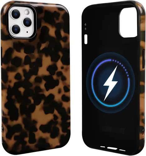 Vista 75 de NITITOP Funda magnética compatible con iPhone 11, compatible con MagSafe lindo diseño estético de leopardo ámbar tortuga para mujeres, hombres