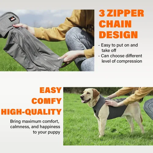 Vista 3 de NeoAlly Traje de recuperación quirúrgica mejorado para perro, alternativa al cono, para después de la cirugía, protege heridas abdominales