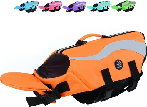 Vista 12 de EMUST Chalecos salvavidas ajustables para perros pequeños con flotabilidad mejorada, chaleco de natación pequeño con asa de rescate duradera