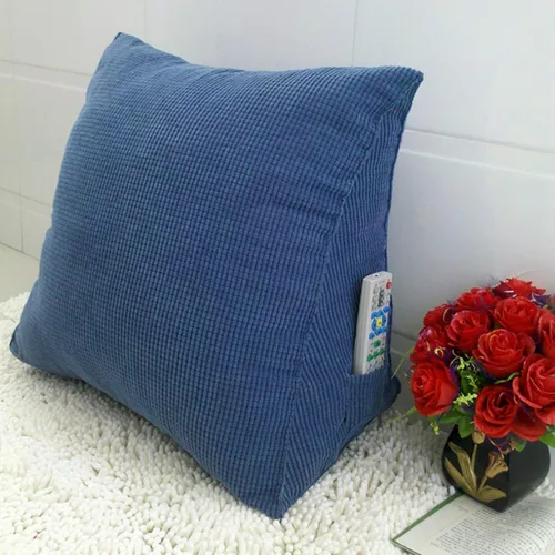 Vista 7 de Almohada de lectura de cuña suave, cojín triangular de pana para respaldo, posicionamiento para sofá, cama, silla de oficina, almohada de apoyo