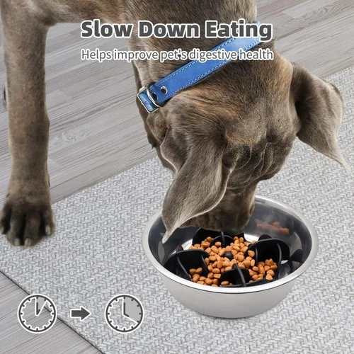 Vista 2 de Jaoul Recipiente de alimentación lenta para perros insertable, inserto de alimentador lento de 5.4 pulgadas cortable con 17 ventosas de pulpo