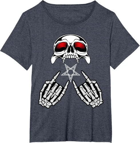 Vista 52 de Camisas de metal pesado con diseño de abanico de metal Negro