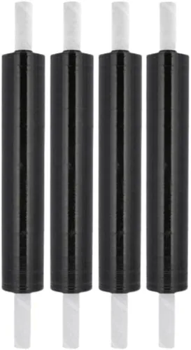 Vista 13 de PSBM - Película elástica negra con asas de núcleo extendido, 1 rollo de 20 pulgadas x 1000 pies, calibre 80, película retráctil de resistencia