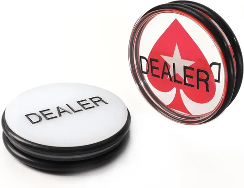 Vista 8 de GSE - Botón de disco de acrílico transparente de doble cara de 3 pulgadas para juegos de cartas de apuestas, Texas Hold 'em, noches de póquer