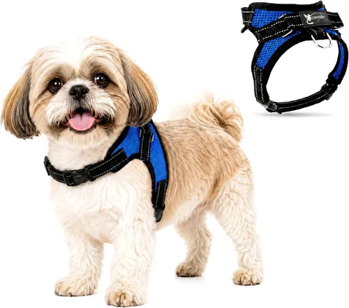 Vista 12 de Arnés ajustable reflectante para perro con asa evita tirones, XXS, Negro