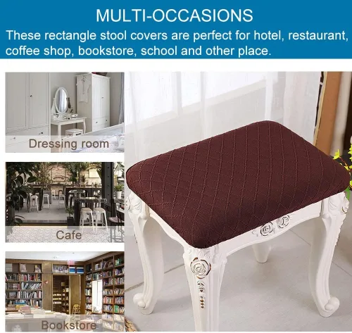 Vista 8 de ANWUCHEN - Fundas de taburete rectangulares, paquete de 4 fundas elásticas rectangulares para taburetes de bar, fundas elásticas para taburete