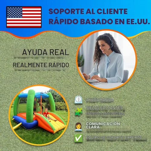 Vista 7 de Sportspower My 1st Jump N Play - Casa inflable con bolsillos deslizantes y de malla para zapatos, gran rebote para interiores y exteriores