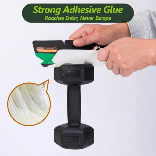 Vista 7 de USKICH Paquete de 40 trampas para cucarachas para interiores, trampas adhesivas para cucarachas, trampas de pegamento para cucarachas, trampas
