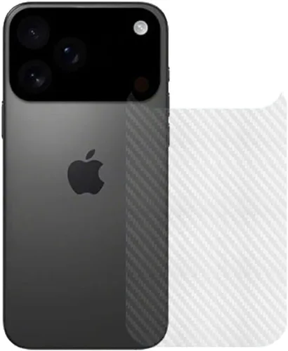 Vista 9 de Epivol Protector de pantalla trasera 3D Fibra de carbono Ultra Thin Protector Film para iPhone 15 Pro -2 PC Transparente