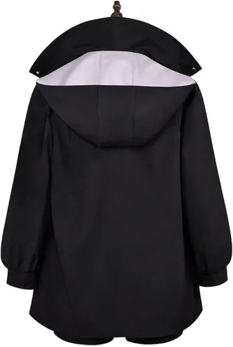 Vista 3 de HNZQE Disfraz de animé de Nanakusa Nazuna Nanakusa para cosplay vestido de vampiro negro conjunto de Halloween con peluca para mujeres y niñas