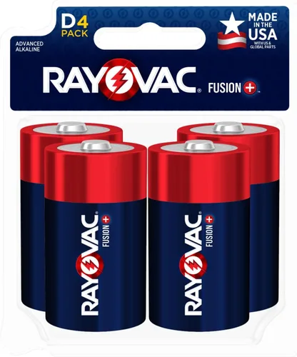 Vista 6 de Rayovac D Batteries, Fusion Premium D Cell - Batería alcalina, 4