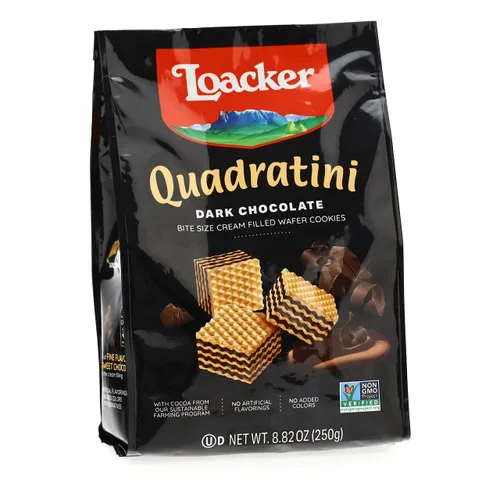 Vista 4 de Loacker Quadratini - Galletas de oblea de chocolate tamaño bocado, 8.82 onzas (paquete de 6)