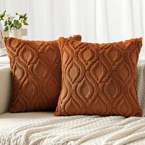 Vista 13 de MIULEE - Juego de 2 fundas de almohada de lana sintética suave y afelpada, fundas decorativas de estilo bohemio para sofá, sala de estar, cama, 16 x