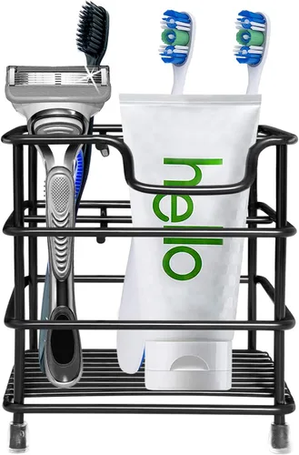 Vista 2 de Soportes de cepillo de dientes HYRIXDIRECT para baños, organizador de cepillo de dientes y pasta de dientes de acero inoxidable resistente a