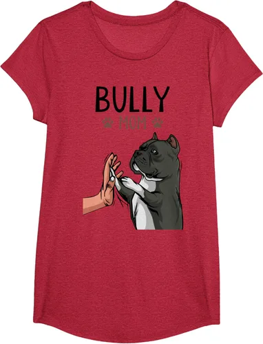 Vista 65 de American Bully Mom Cute Dog Mama Camiseta divertida para mujer, Blanco, S