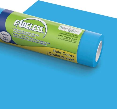 Vista 15 de Fadeless Papel para Tablón de Anuncios, Papel Resistente a la Decoloración para Decoración de Aula, 48" x 50', Azure, 1 Rollo