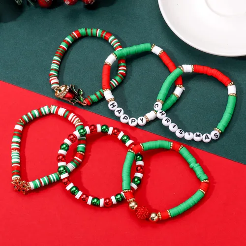 Vista 284 de Surfer Heishi - Pulseras apilables para mujer, apilables, de vinilo arcoíris, disco de arcilla, pulseras elásticas para la amistad, joyería bohemia