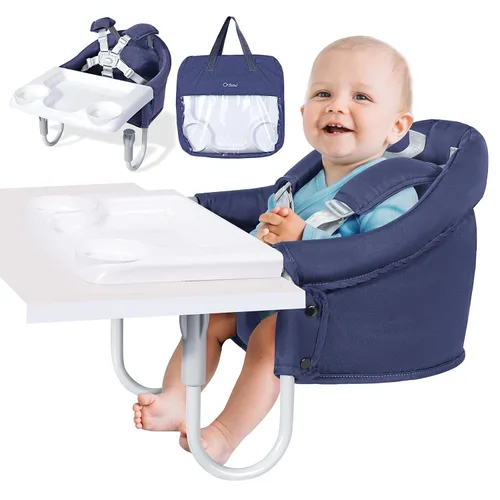 Vista 9 de Silla alta con gancho Orzbow para bebés y niños pequeños de 6 a 36 meses Azul