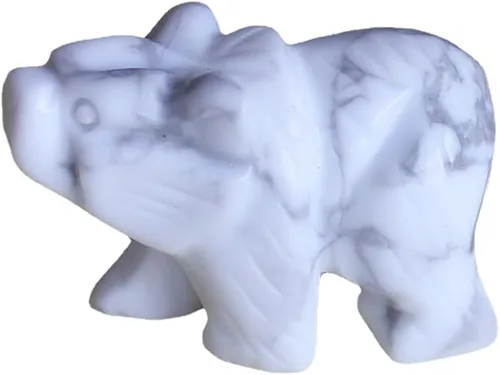 Vista 10 de Figura de oso de cristal tallada a mano, estatua de animal tallada en oficina, decoración del hogar, 1.5 pulgadas (obsidiana negra)