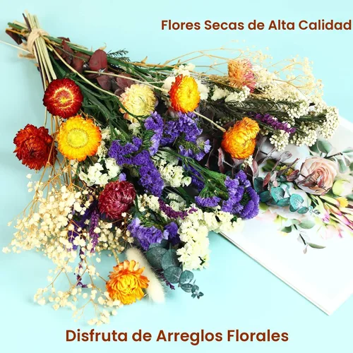 Vista 2 de Ramo de flores secas naturales, 17 pulgadas rústico bohemio para decoraciones de boda de otoño