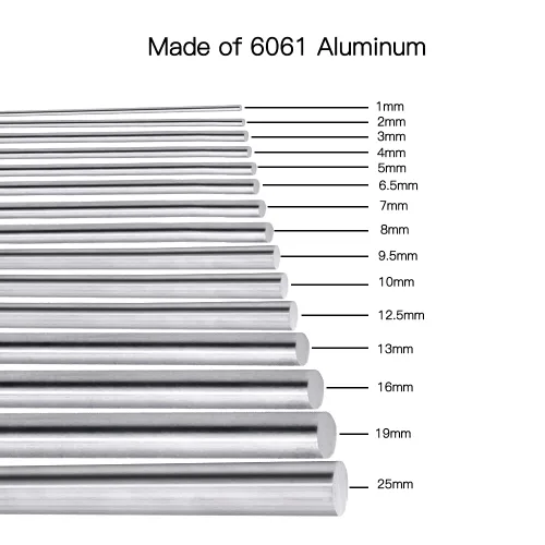 Vista 3 de Feelers Varilla redonda de aluminio de 1" (25mm) de diámetro, varilla sólida de aluminio 6061 para manualidades DIY, 12" de longitud, 1 pieza