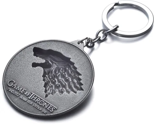 Vista 5 de Juego de Tronos House Stark Sigil Crest Llavero de metal