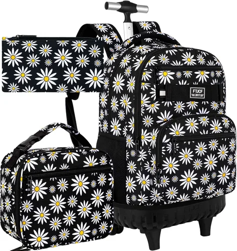 Vista 19 de Mochila con ruedas para niños, bolsa de libros con ruedas para hombres Azul