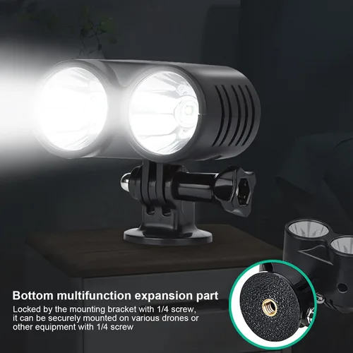 Vista 3 de Proyector de búho para drones, luz nocturna de 4 modos para DJI FPV, para AIR 2S, para Mavic AIR 2, para Mavic 2, reflector de luz LED para pesca